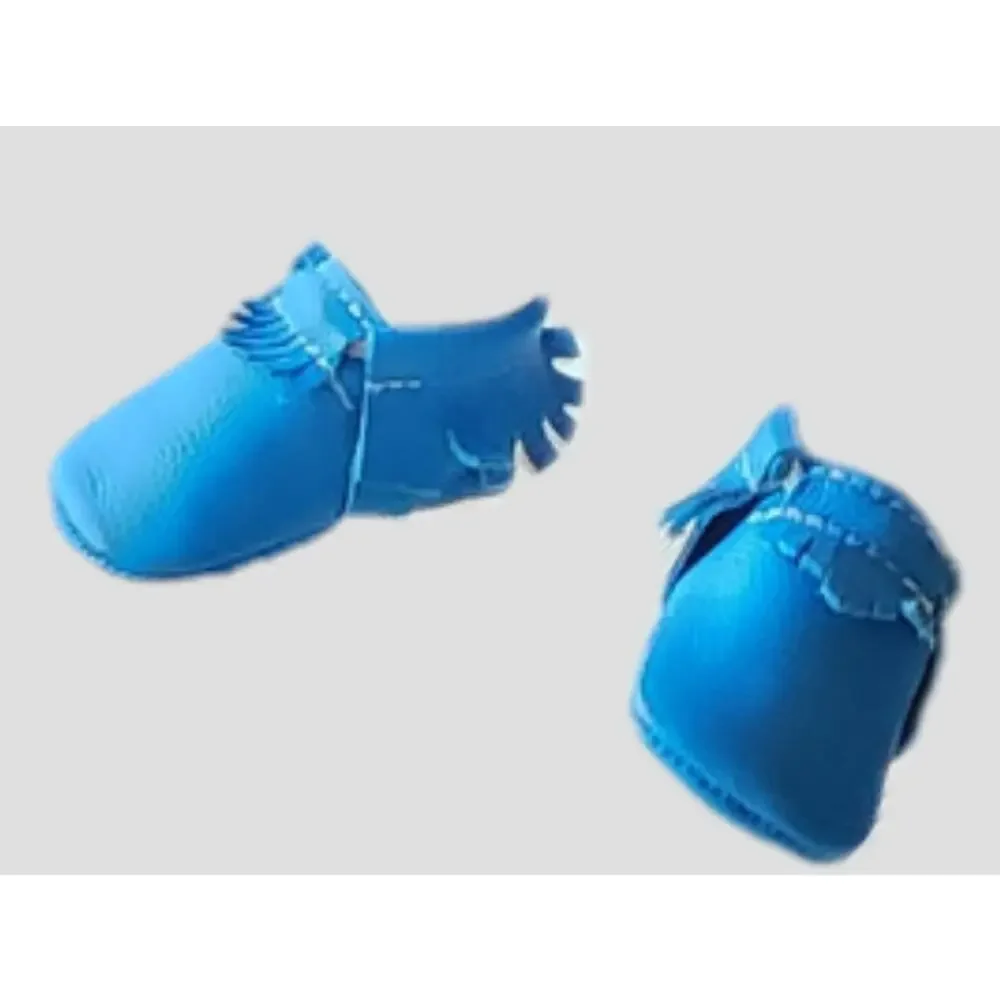 NIB Neon Blue Moccasin Baby Shoe 2